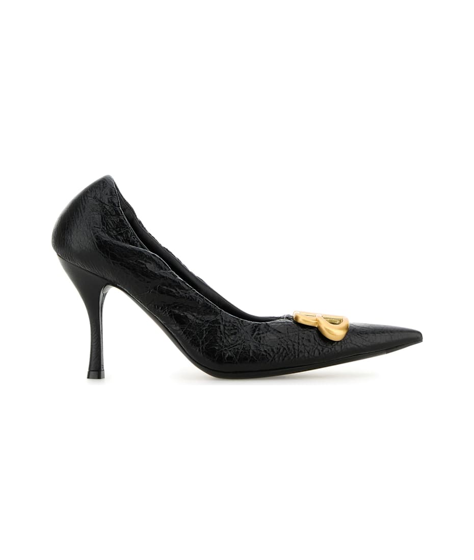 パンプス BALENCIAGA BLACK LEATHER MONACO PUMPS Balenciaga Black Leather Monaco Pumps | italist