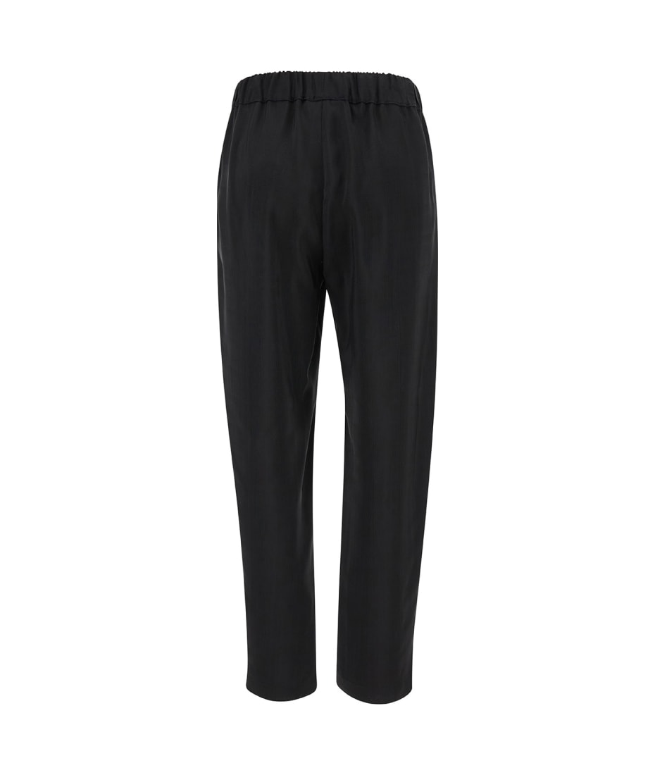 SEMICOUTURE Black Pants With Drawstring Closure In Viscose