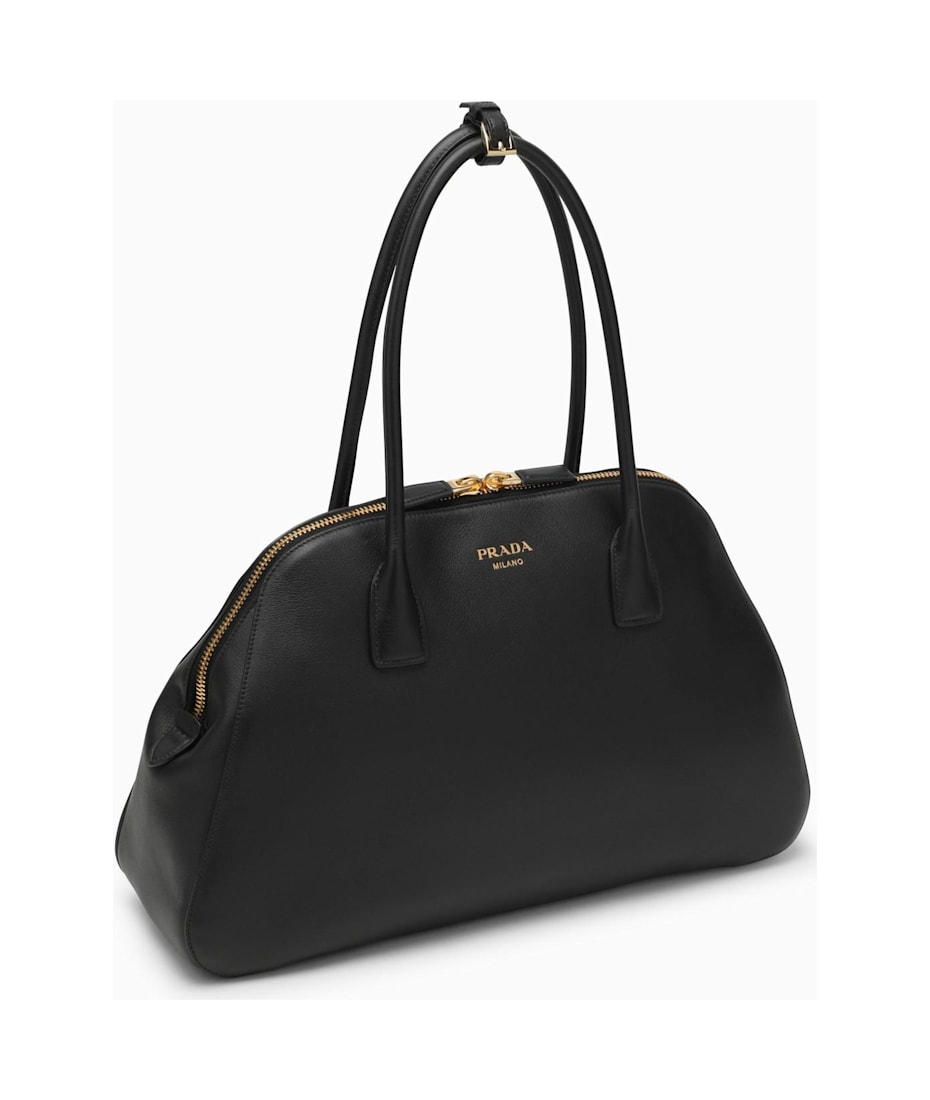 Prada Large Black Leather Shopping Bag | italist