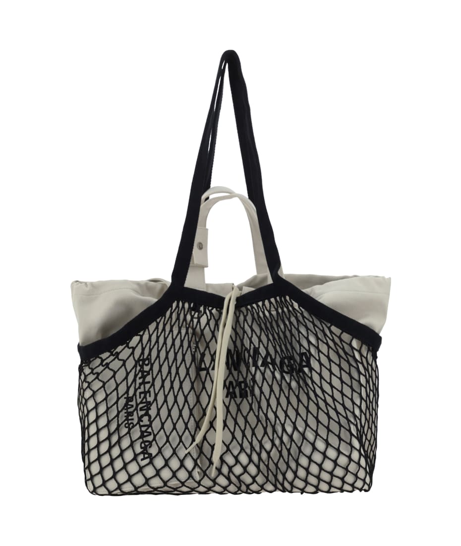 トートバッグ Balenciaga Black Canvas And Mesh Medium 24 7 Shopping Bag Balenciaga Black Canvas And Mesh Medium 24/7 Shopping Bag