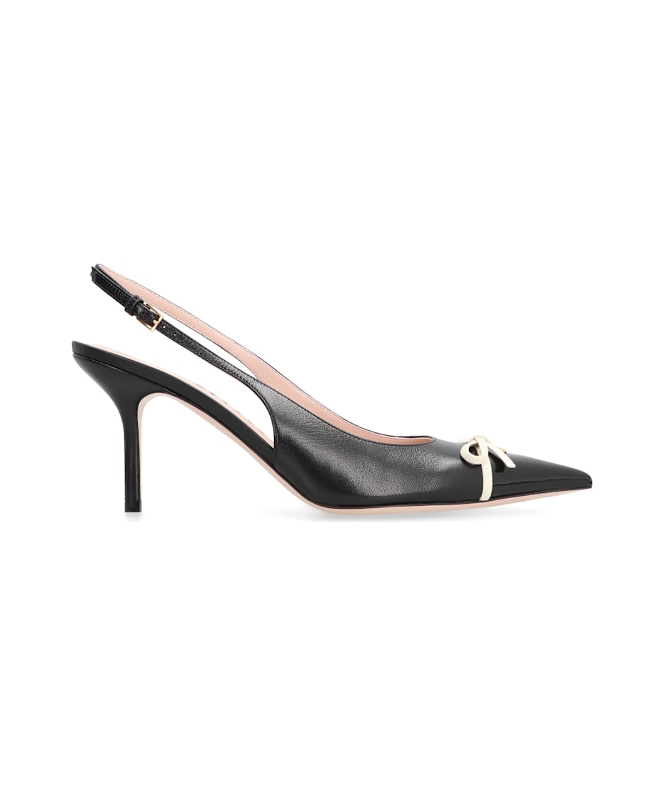 パンプス Valentino Garavani leather Slingback Pumps Blush Valentino Garavani Go Logo 40 embellished leather