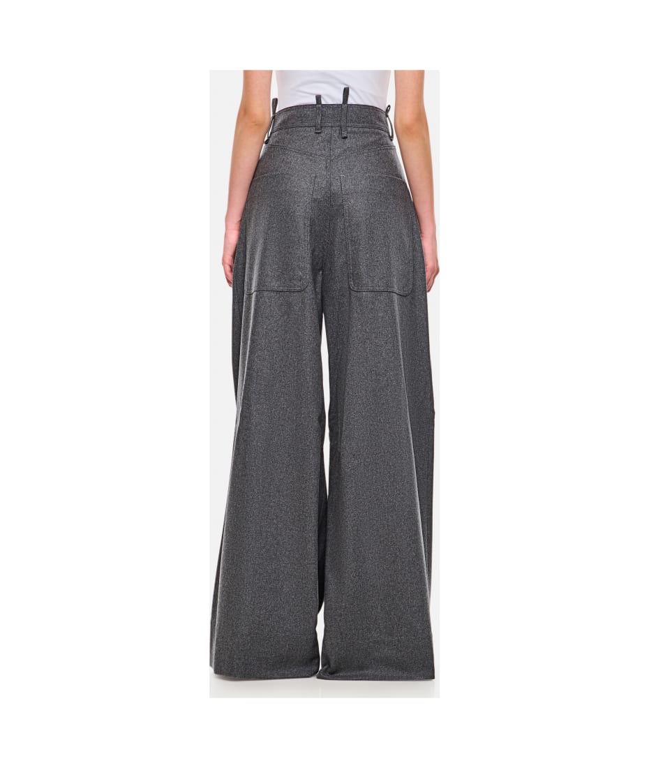 パンツ THE ATTICO Dark Grey Wool Blend Palazzo Pant The Attico Dark Grey Wool Blend Palazzo Pant | italist