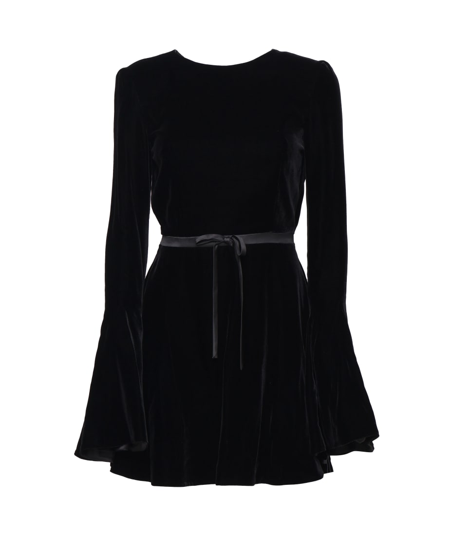 Saint Laurent Pleated Dress With Open Back In Velvet | italist  
