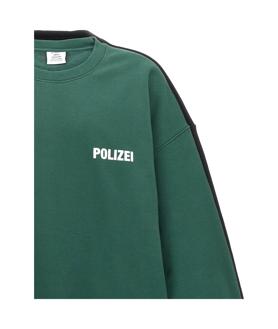 [VETEMENTS]「polizei/securite」スウェットシャツ VETEMENTS Polizei Sweatshirt | Green | FARFETCH