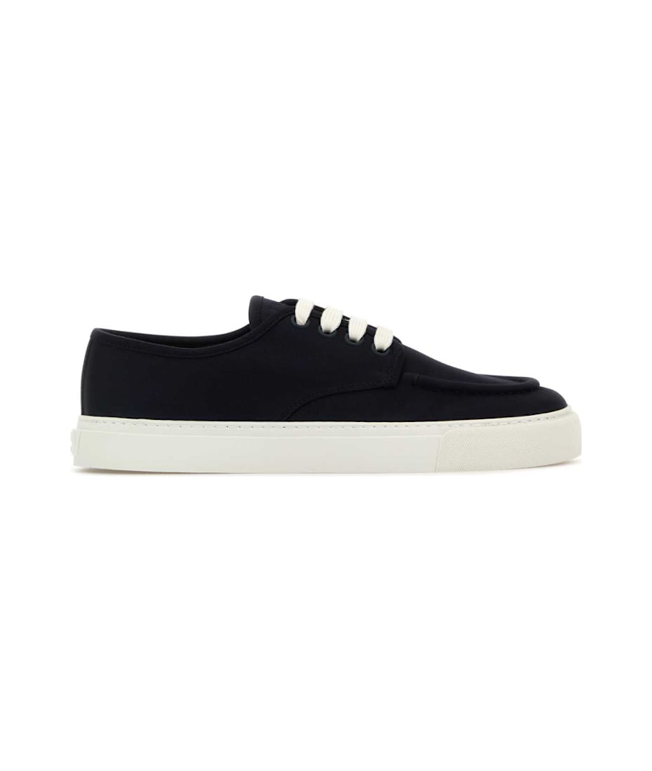 Prada Navy Blue Canvas Sneakers | italist