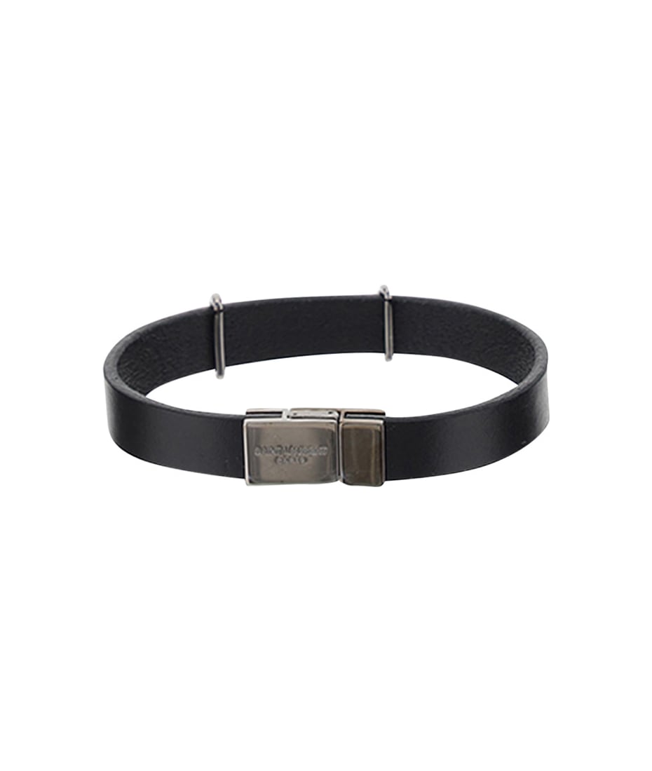 Saint Laurent Opyum Leather Bracelet - Nero