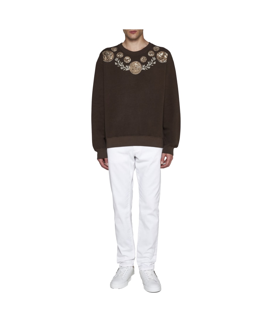 スウェット・トレーナー DOLCE & GABBANA COTTON JERSEY SWEATSHIRT WITH COIN PRINT Dolce & Gabbana Coin Print Sweatshirt | italist