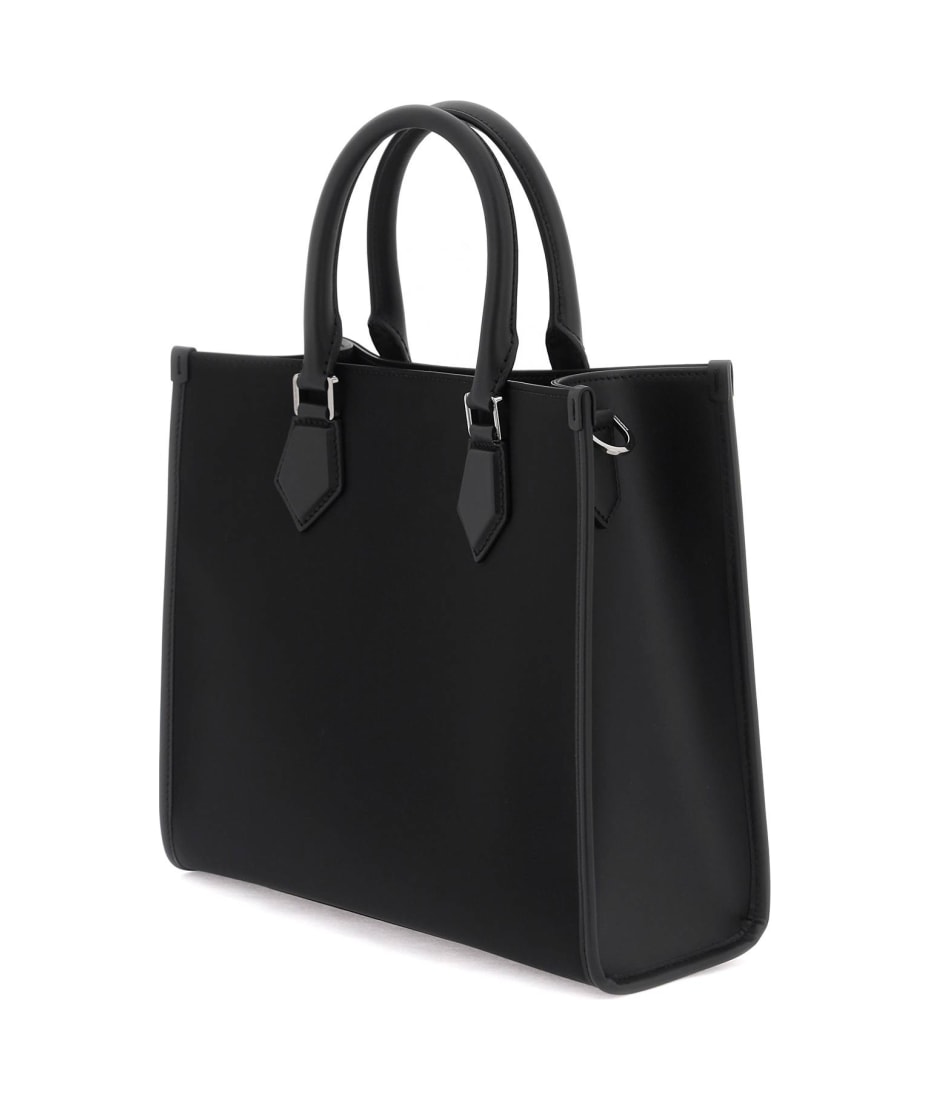 トートバッグ DOLCE & GABBANA logo-detailed nylon handbag Logo tote bag in black - Dolce Gabbana | Mytheresa