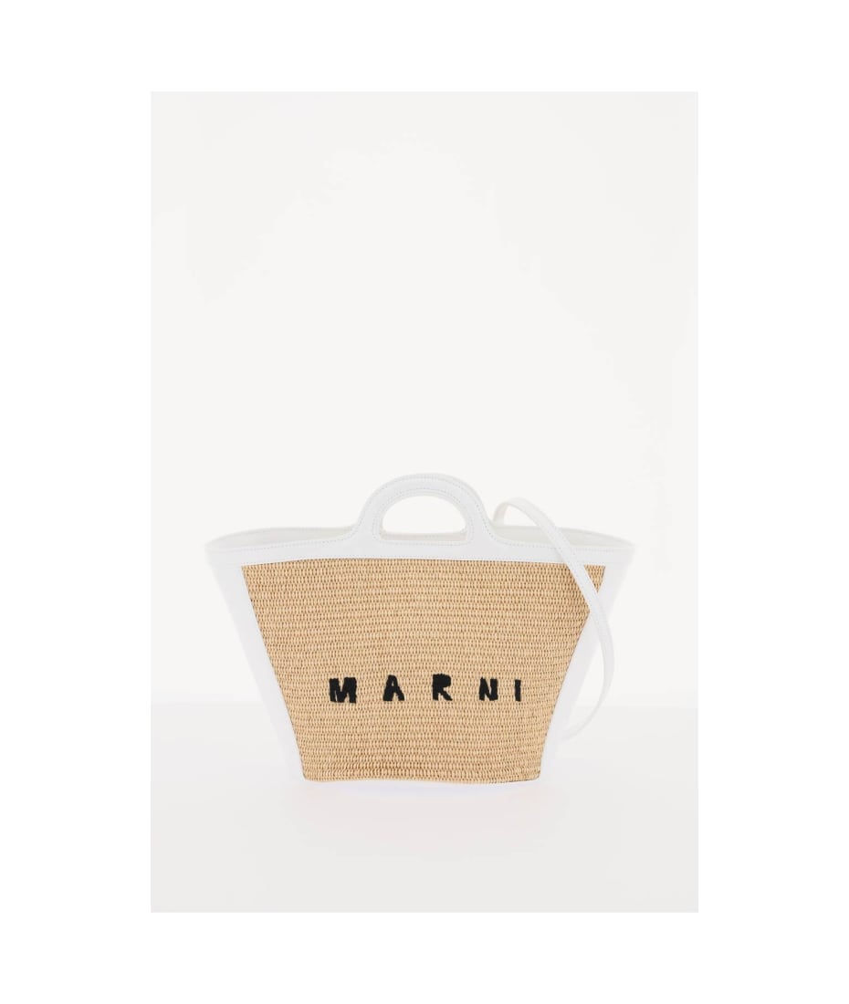 MARNI TROPICALIA BAG SMALL ホワイト Marni Small Tropicalia Summer Bag In White Leather And