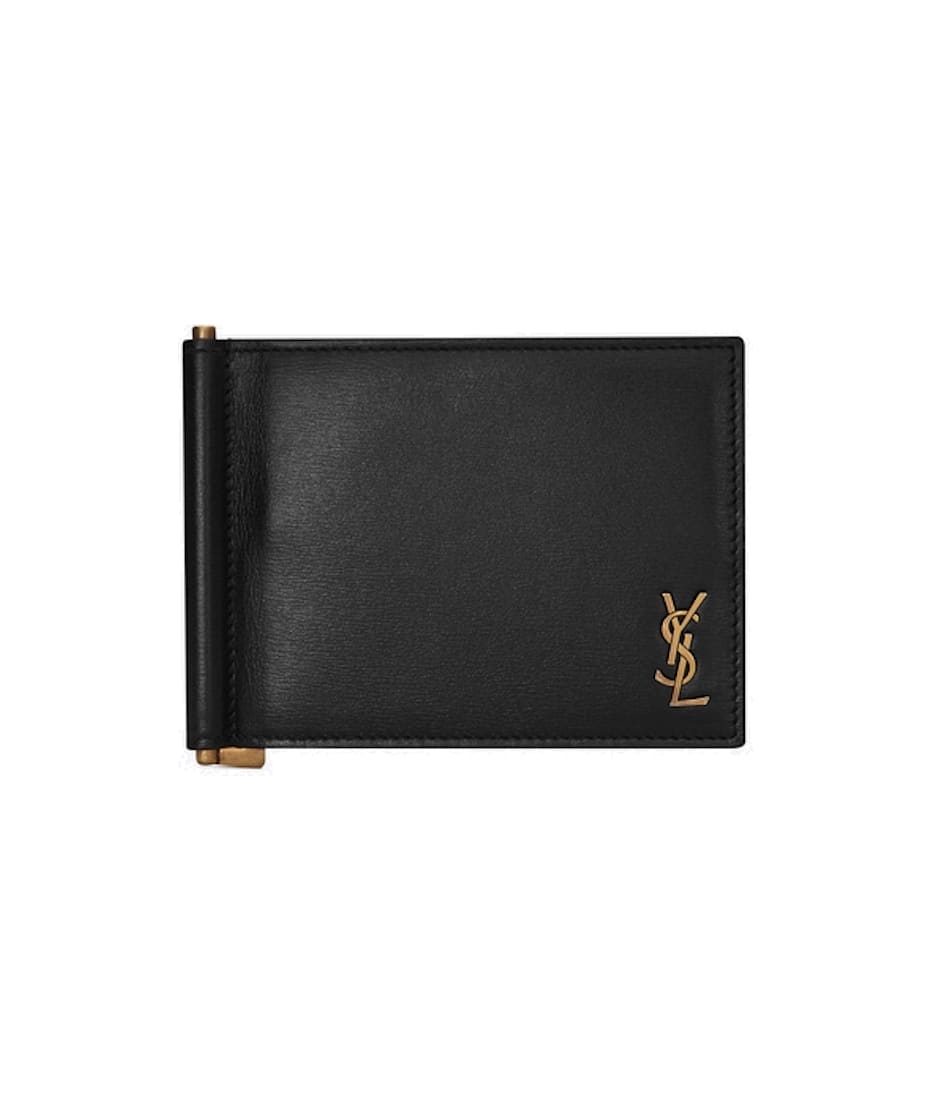 Saint Laurent Men's Ysl Leather Wallet