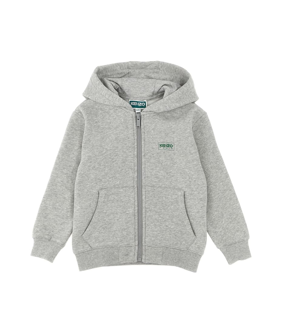 Printed Cotton Fleece Sweatshirt in Grey - Kenzo Kids