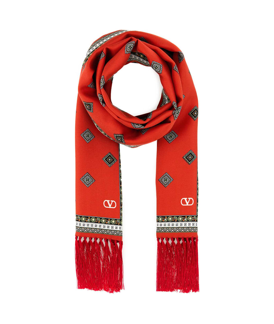 マフラー・ストール 25ssVALENTINO GARAVANI Printed Silk Bandeaux Chamber Foulard Valentino Garavani Printed Silk Bandeaux Chamber Foulard
