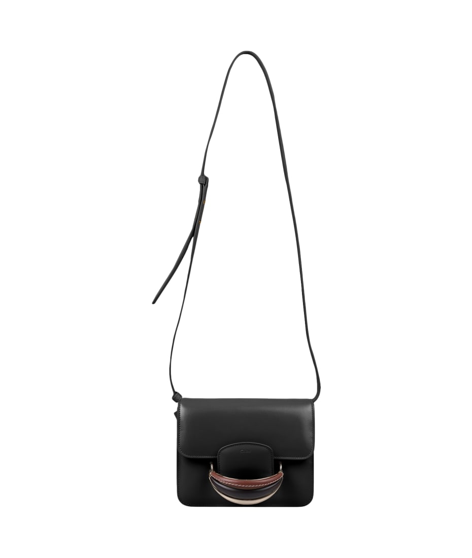 Chloé Kattie Shoulder Bag In Black Shiny Leather | italist