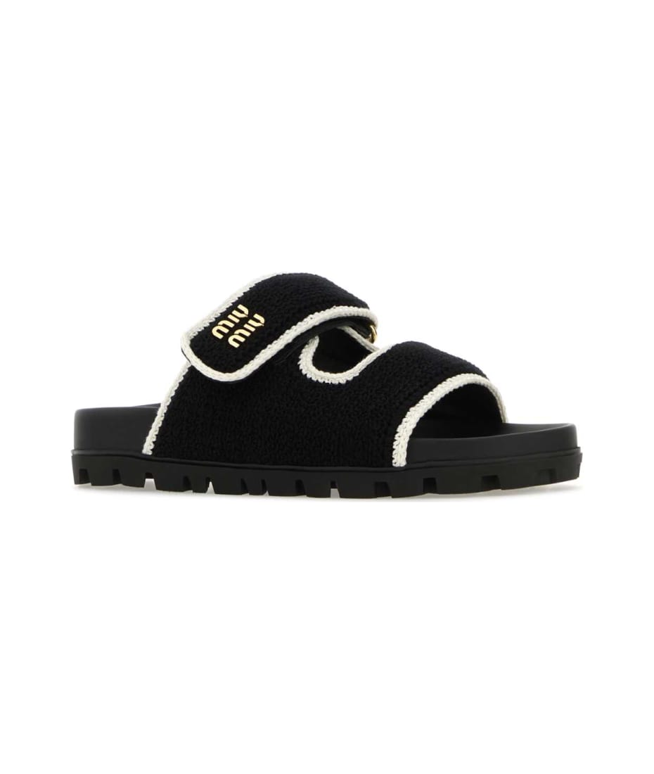 サンダル・ミュール MIU MIU 5XX641_2CQ2_F0CMS CROCHET KNIT SLIDES MIU MIU 5XX641_2CQ2_F0CMS CROCHET KNIT SLIDES (MiuMiu