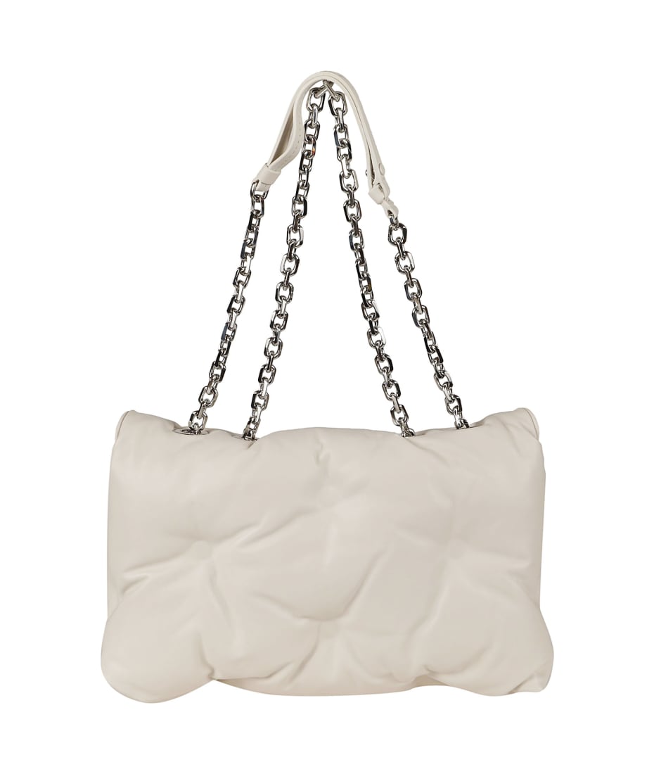【関税&送料込み】Maison Margiela 'Glam' Small Ivory Leath Maison Margiela Glam Slam Chain Bag | italist