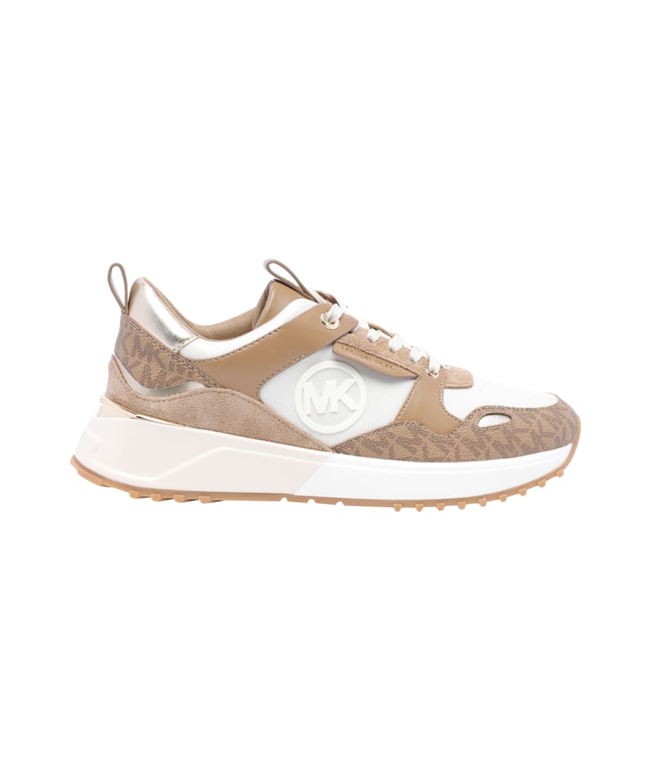 michael kors white and gold sneakers