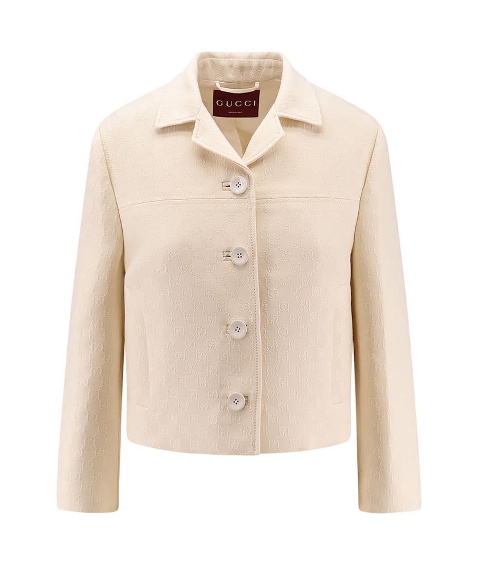 【関税&送料込】Gucci Wool And Silk Blazer With All-Over Gg Gucci Wool And Silk Blazer With All-over Gg Motif | italist