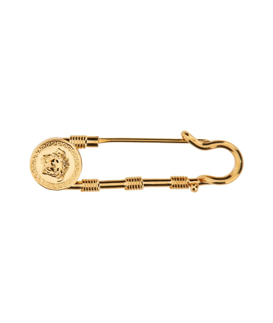 VERSACE☆安全ピンブローチ 美品 versace ヴェルサーチ セーフティピンブローチ 安全ピン