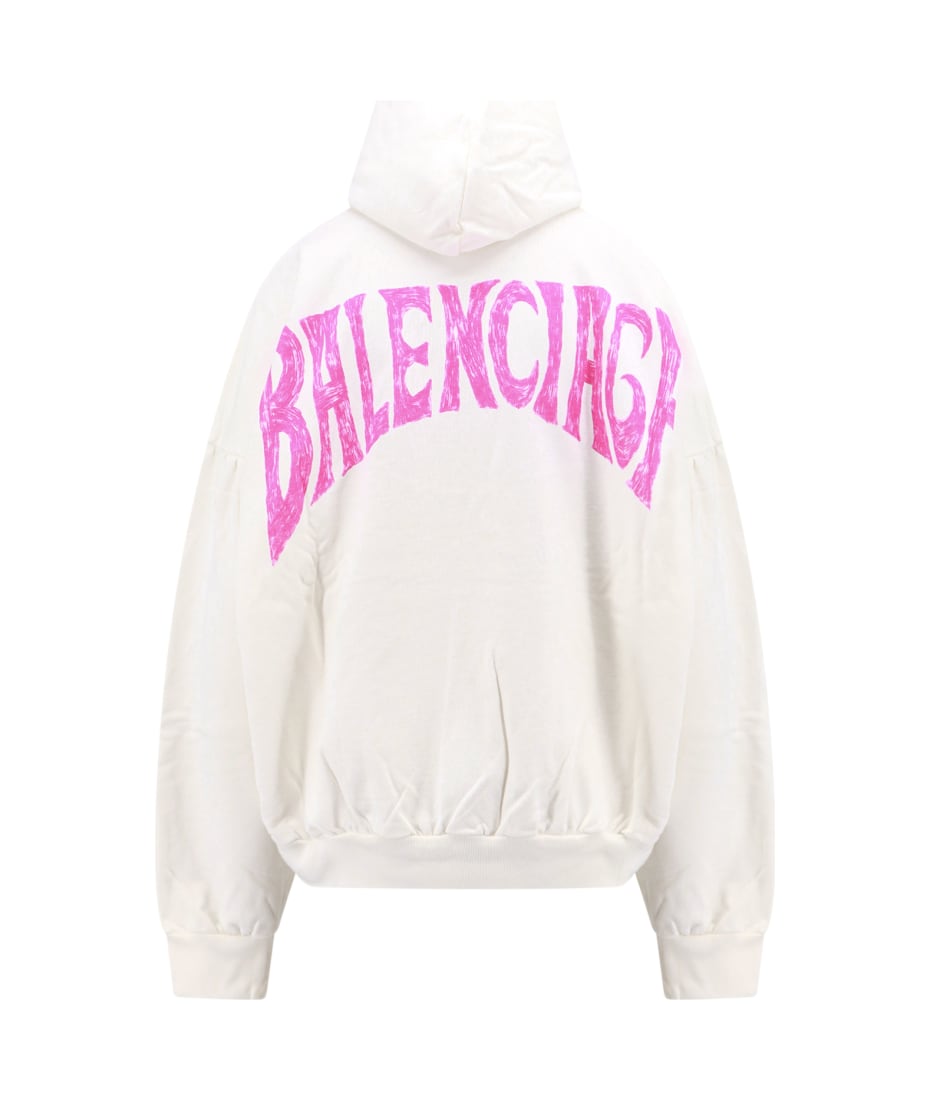 【BALENCIAGA】PARIS TROPICAL ROUND HOODIE Balenciaga Paris Tropical Round Hoodie - White | Editorialist