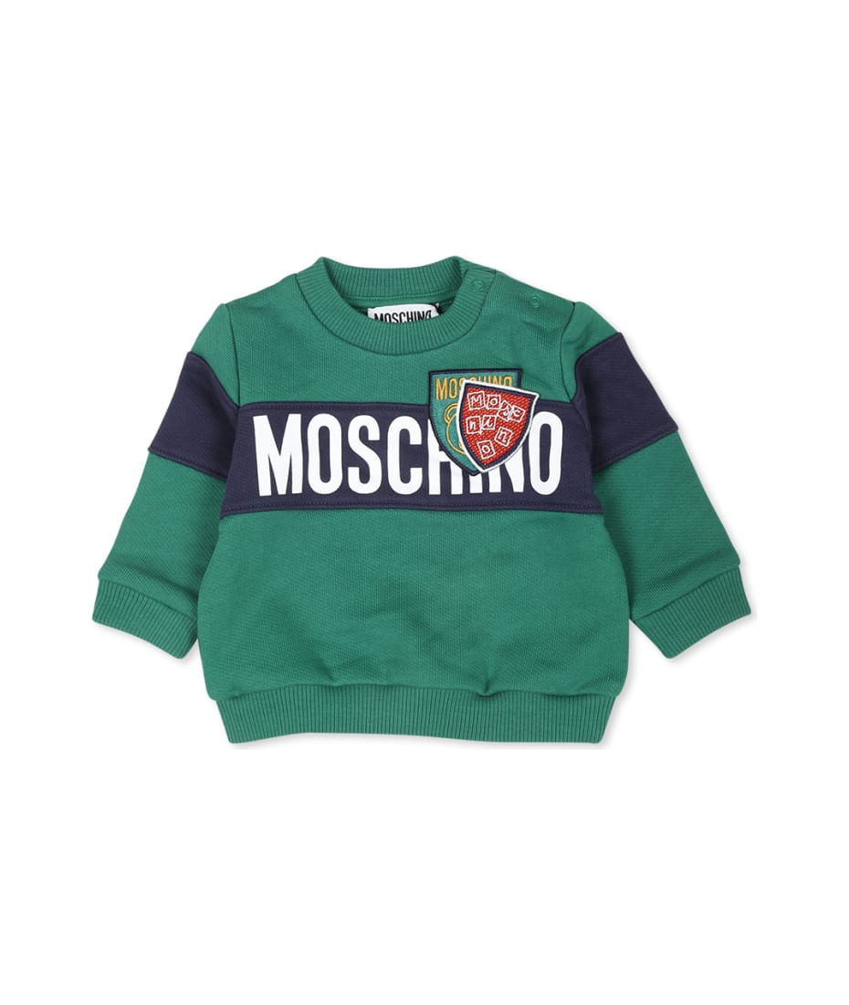 Moschino Green Sweatshirt For Baby Boy With Logo italist, ALWAYS
