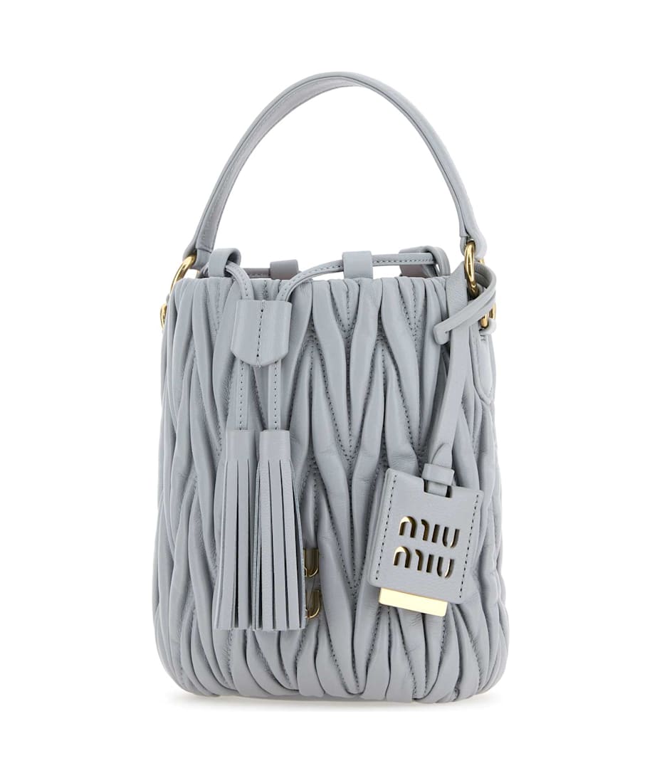 【MIU MIU】QUILTED NAPPA BUCKET BAG Caramel Matelassé Nappa Leather Bucket Bag | Miu Miu