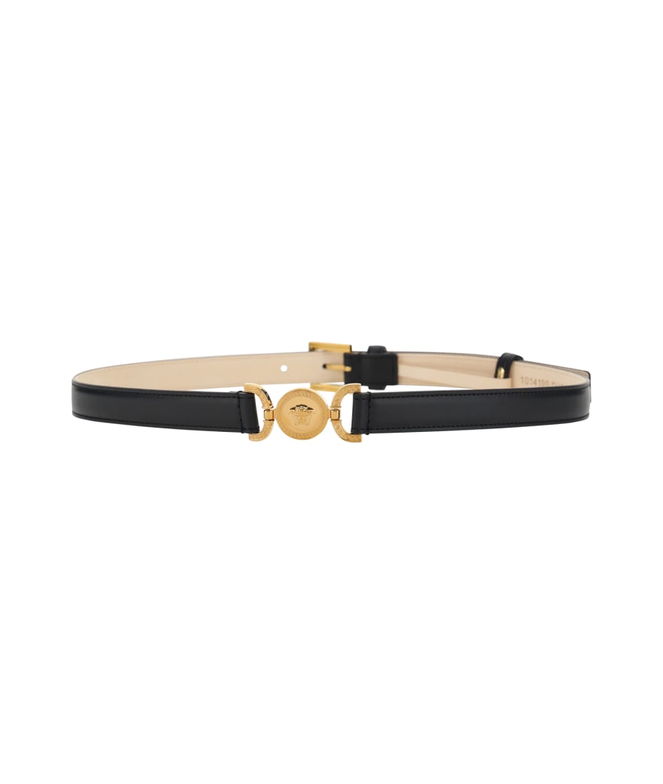 Versace 'medusa '95' Belt - Black-versace Gold