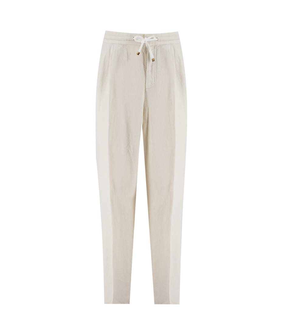 パンツ BRUNELLO CUCINELLI Linen cotton trousers Beige ML145P8833 brunello cucinelli pants cotton linen beige size I 42 D 36 F