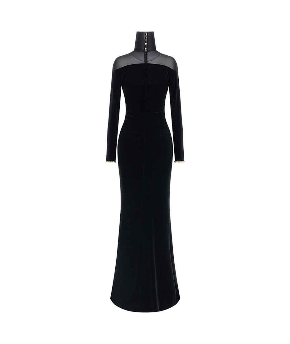 green emerald velvet dress Abito Red Carpet Nero Elisabetta Franchi