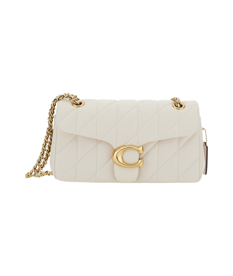 Coach 'tabby 26' White Quilted Crossbody Bag With Chain-link Coach 'tabby 26' White Quilted Crossbody Bag With Chain-link