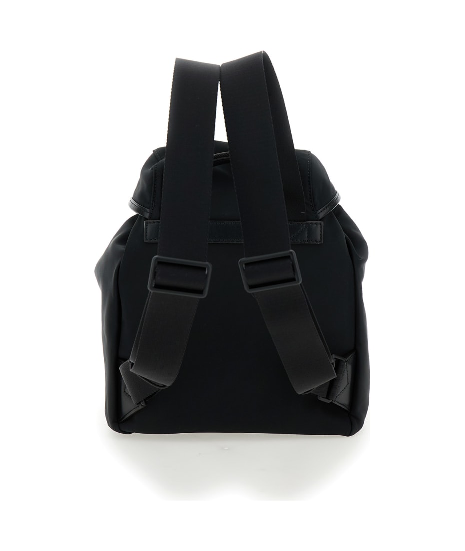 Moncler 'trick' Black Backpack With Logo Print In Nylon