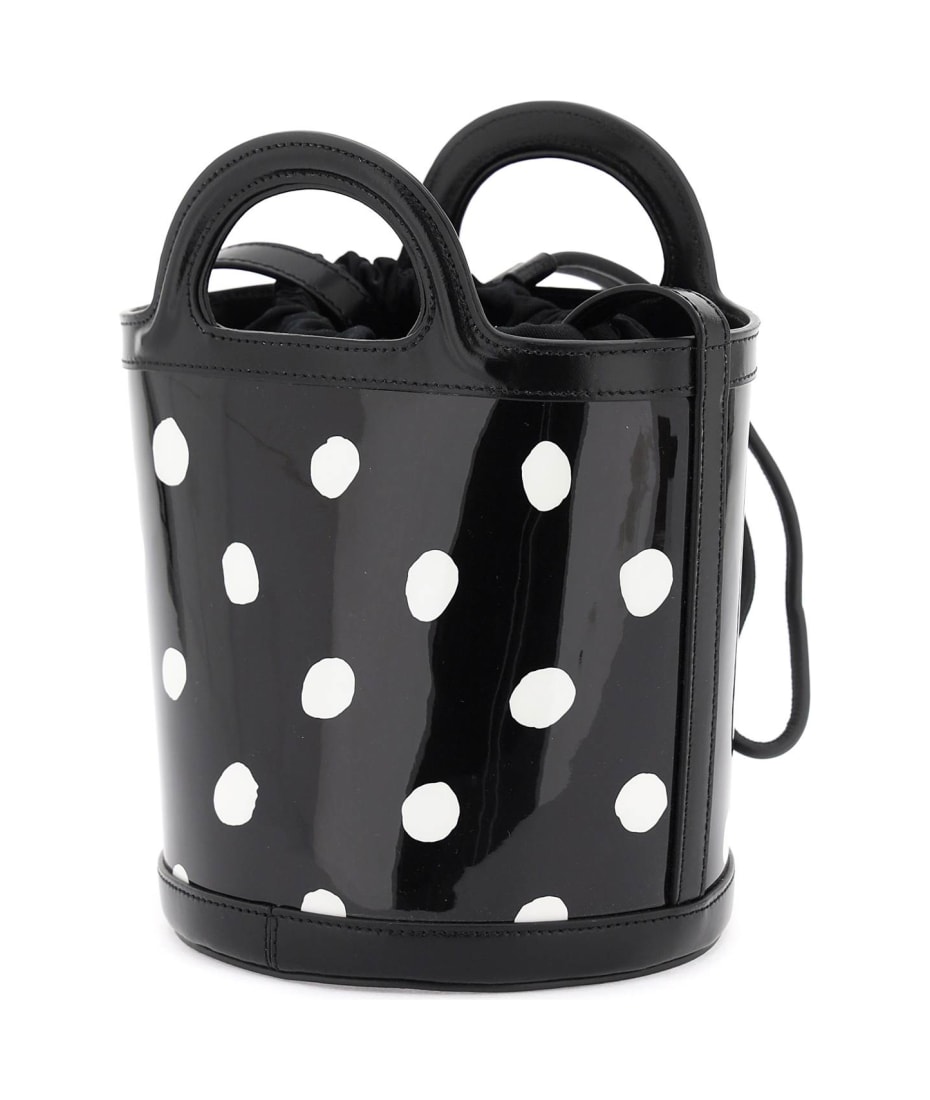 Marni Patent Leather Tropicalia Bucket Bag With Polka-dot