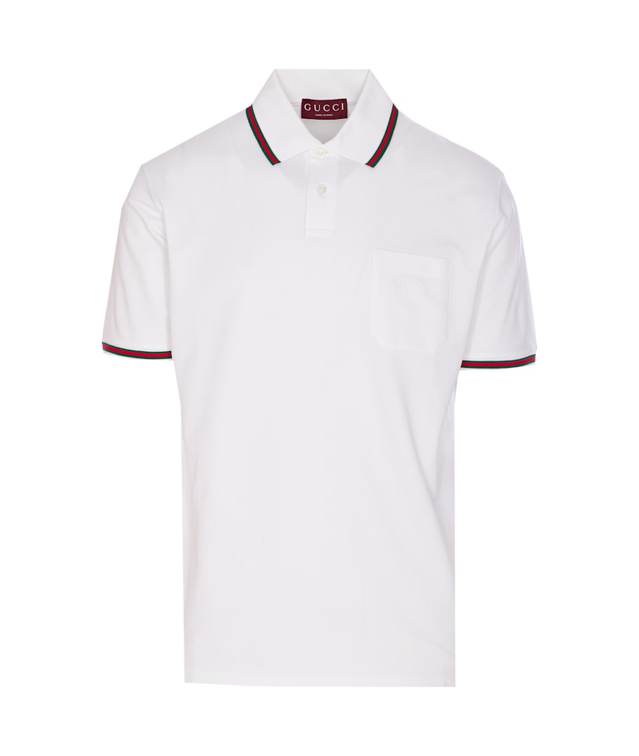 Tシャツ・カットソー GUCCI SS25 Embroidery polo shirt (795174XJG16 4003) Gucci Cotton Embroidery Polo Shirt | italist