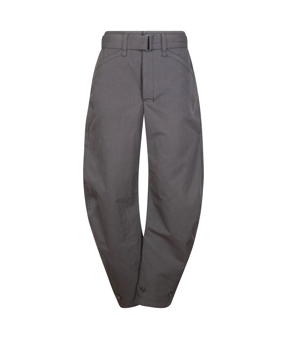 Belted Cotton Tapered Pants