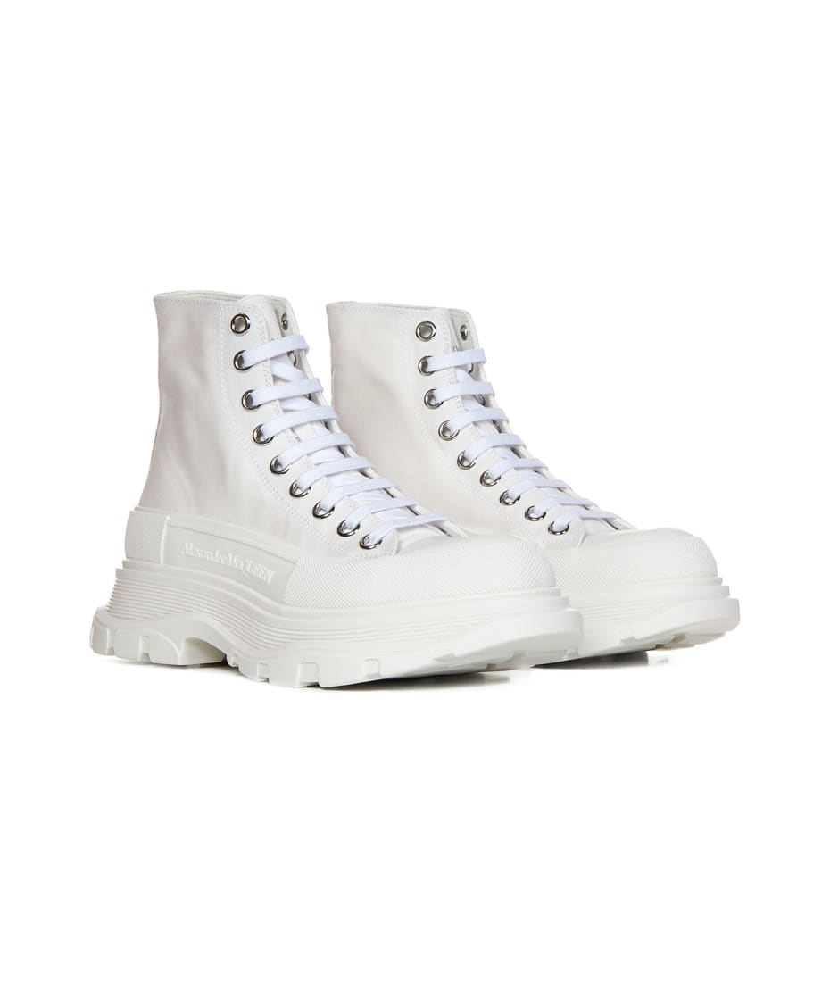 スニーカー ALEXANDER MCQUEEN White Canvas Tread Slick Sneakers Alexander Mcqueen Tread Slick Sneakers - White/Logo Multi