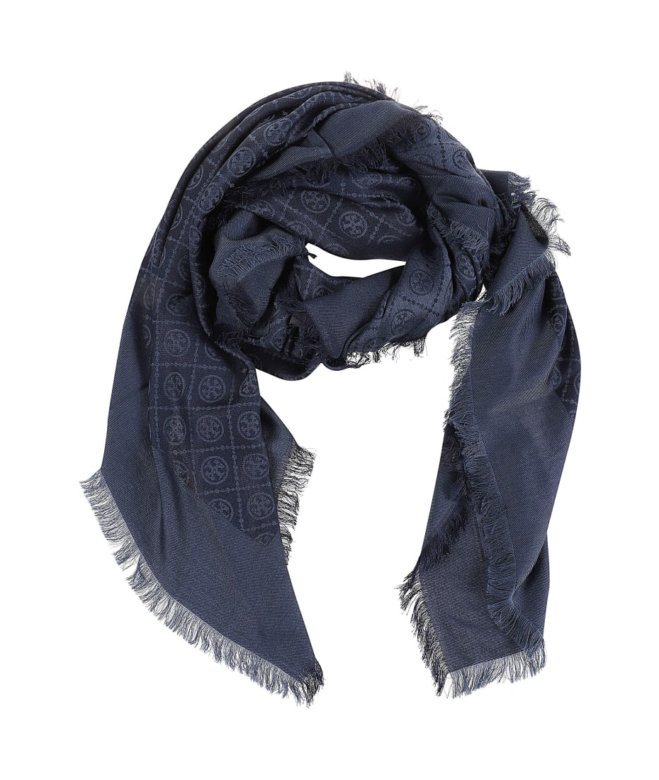 TORY BURCH｜ (T MONOGRAM JACQUARED TRAVELER (160570-405) T Monogram Jacquard Traveler: Women's Designer Scarves