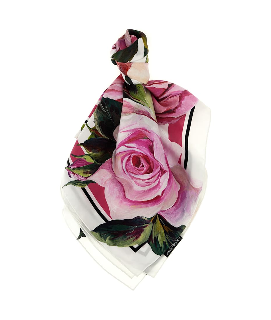 スカーフ DOLCE & GABBANA Neck scarf FN090RGDCUJ HD5JA Silk twill scarf with micro-polka-dot print (90x90) in Print