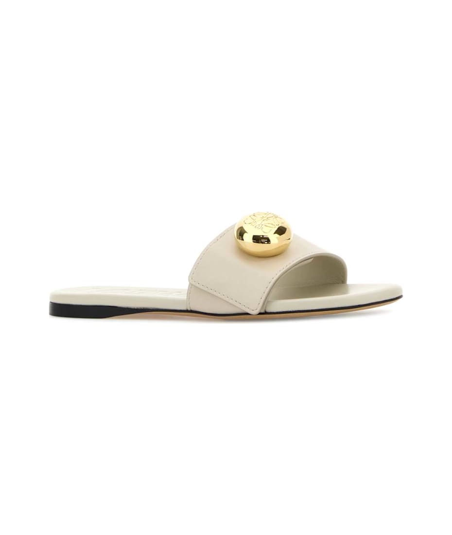 サンダル・ミュール Loewe Chalk Leather Pebble Slippers Loewe Chalk Leather Pebble Slippers | italist