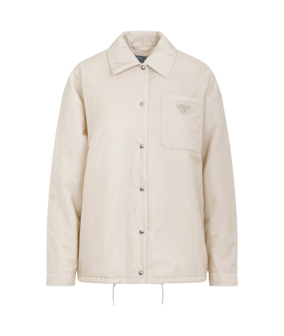 【PRADA】ライトウェイト Re-Nylon ジャケット★ベージュ★42 Prada Re-nylon Jacket | italist