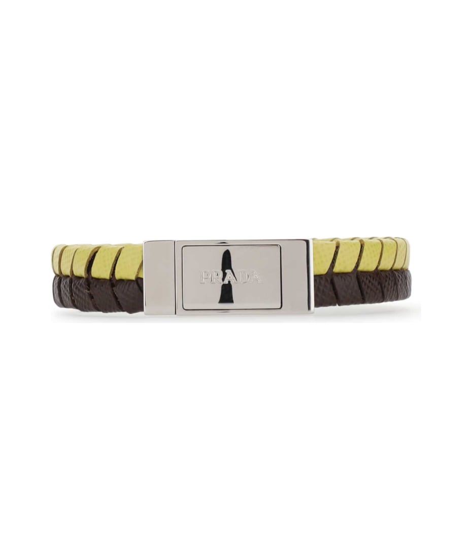 ブレスレット PRADA Two-Tone Leather Bracelet Prada Two-tone Leather Bracelet | italist