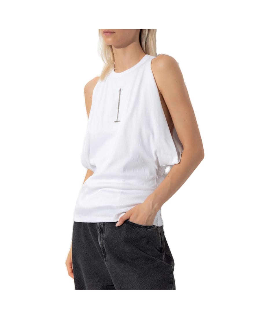 Alexander McQueen Draped Ribbed Tank Top | italist Alexander McQueen Draped Ribbed Tank Top | italist
