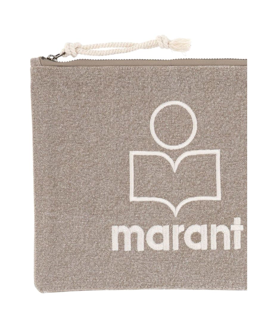 クラッチバッグ Isabel Marant FW25 POUCH NETIA (PO0046FA A1X19M02FK) NETIA CLUTCH Woman khaki | ISABEL MARANT Official online store