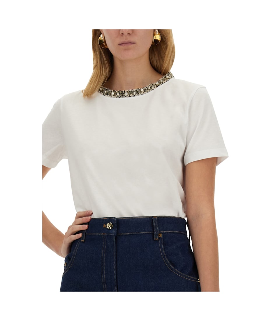 Tシャツ・カットソー NINA RICCI T-SHIRT WITH EMBROIDERED COLLAR Nina Ricci T-shirt With Embroidered Collar | italist, ALWAYS