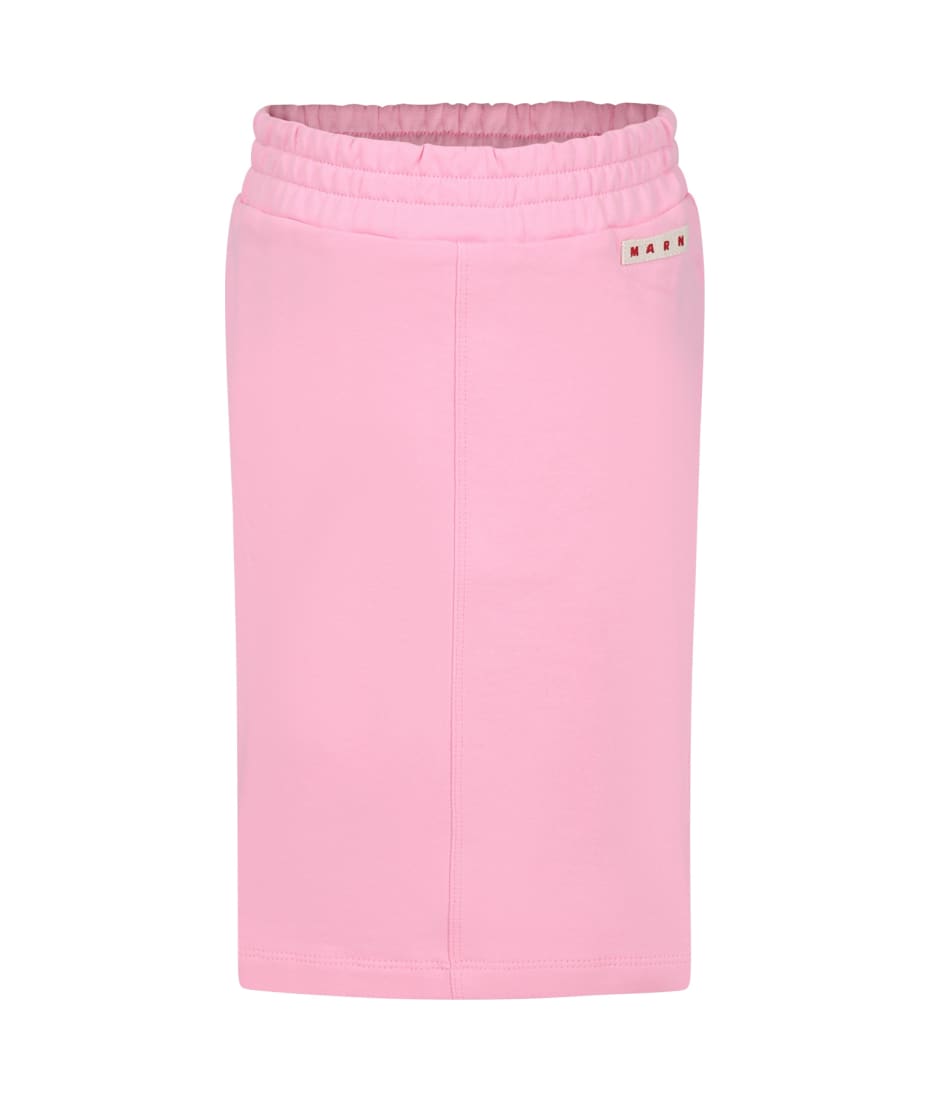 Marni Pink Skirt For Girl With Logo | italist