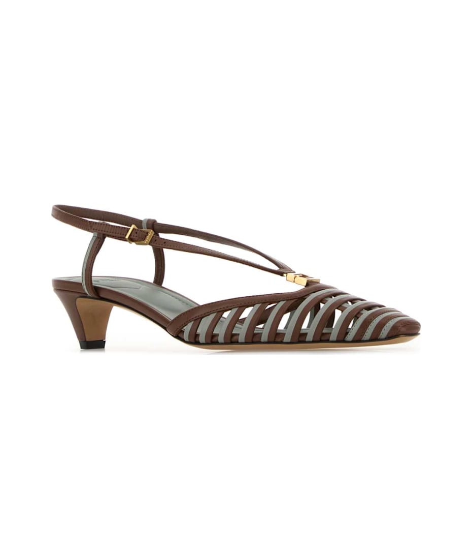 Fendi Two-tone Leather Ffold Pumps | italist