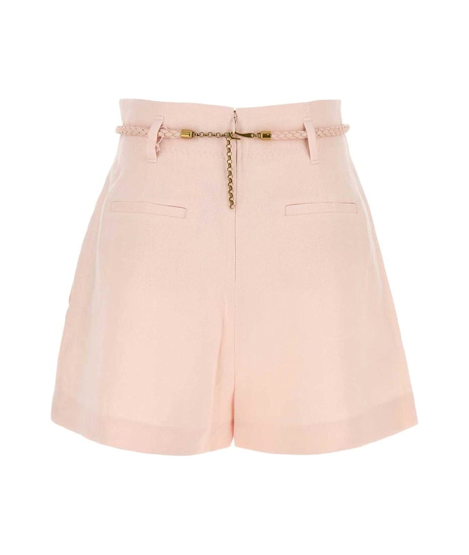ショーツ ZIMMERMANN CRUSH SILK BLEND SHORTS Crush Flat Front silk and cotton shorts in white