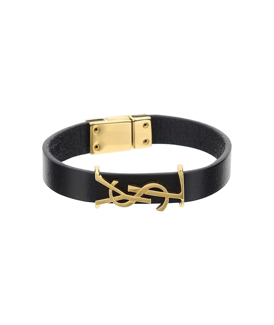 ブレスレット Saint Laurent BRACELET (7087950IH0J 1000) SAINT LAURENT BRACELET STUD CASSANDRA LOGO Giza YSL Black