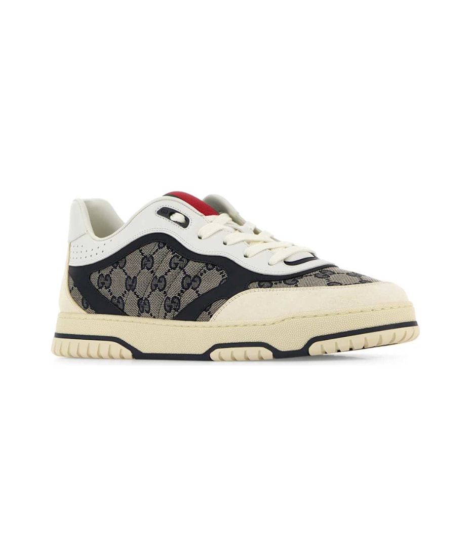 スニーカー GUCCI MULTICOLOR LEATHER AND FABRIC MULTICOLOR SNEAKERS Gucci Multicolor Fabric and Leather Basket Low Top Sneakers