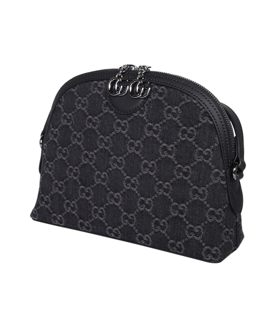 GUCCI ブラックデニムポーチ Gucci Ophidia S Denim Monogram Black Bag | italist
