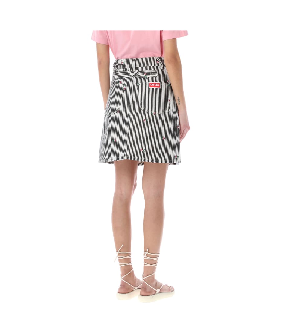 Kenzo Rinse Stripe Short Denim Skirt | italist