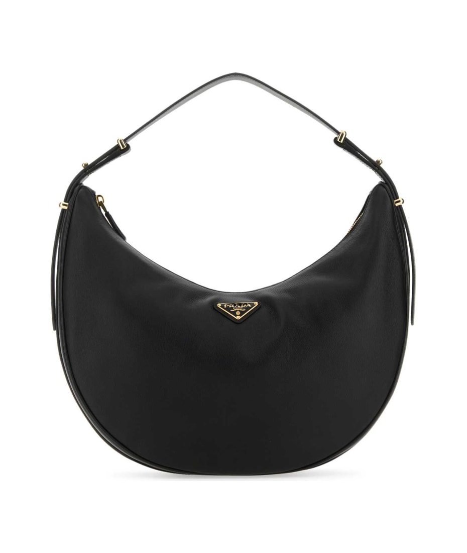 Prada Black Leather Big Arquã¨ Handbag - NERO